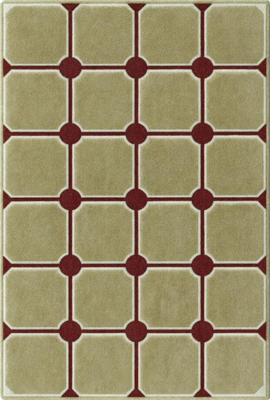 Denmark Grid Handmade Tufted Wool Carpet