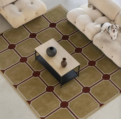 Denmark Grid Handmade Tufted Wool Carpet