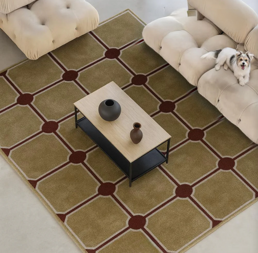 Denmark Grid Handmade Tufted Wool Carpet