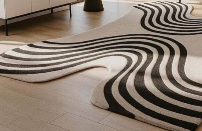Sigara Neon Handmade Tufted Irregular Shaped Wool Carpet