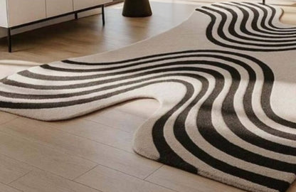 Sigara Neon Handmade Tufted Irregular Shaped Wool Carpet