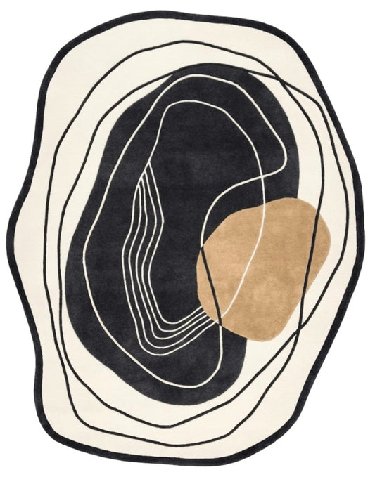 Crumpton Reva Handmade Tufted Irregular Shaped Wool Carpet