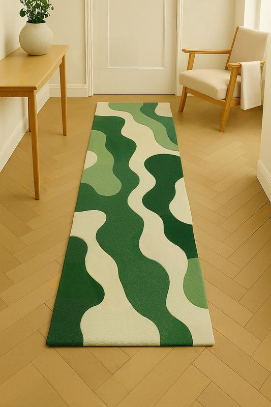 Wavy Dyncher Handmade Tufted Runner Wool Carpet