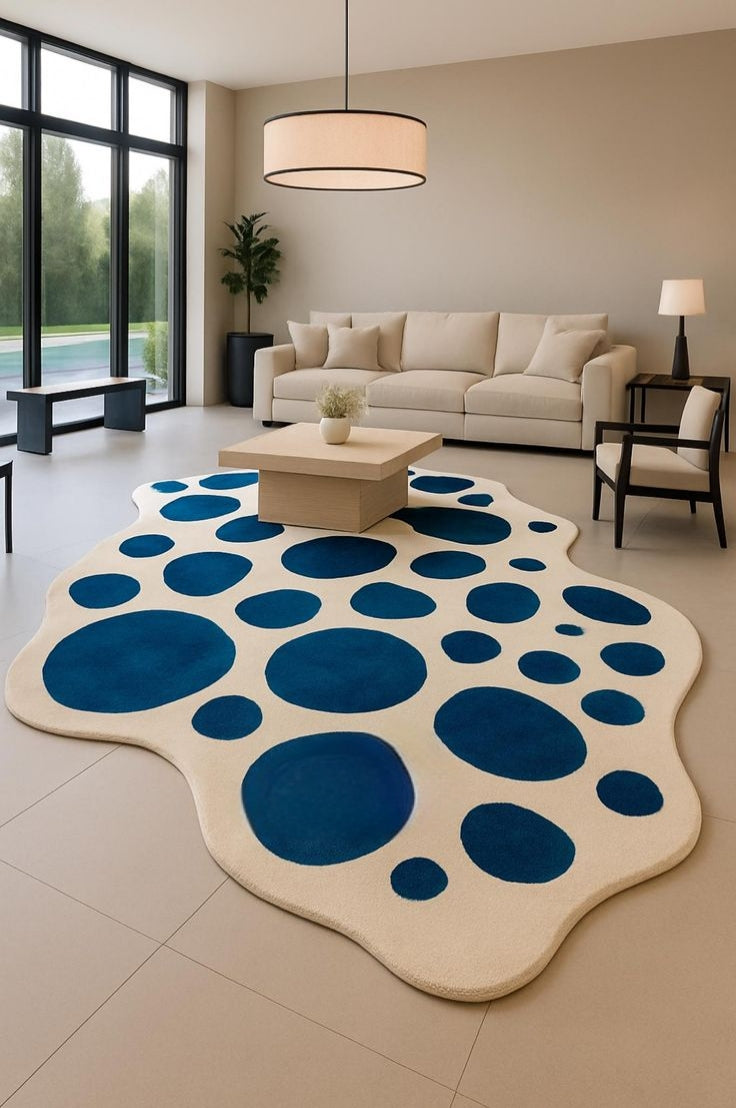 Classical Amoeba Handmade Tufted Irregular Shaped Wool Carpet