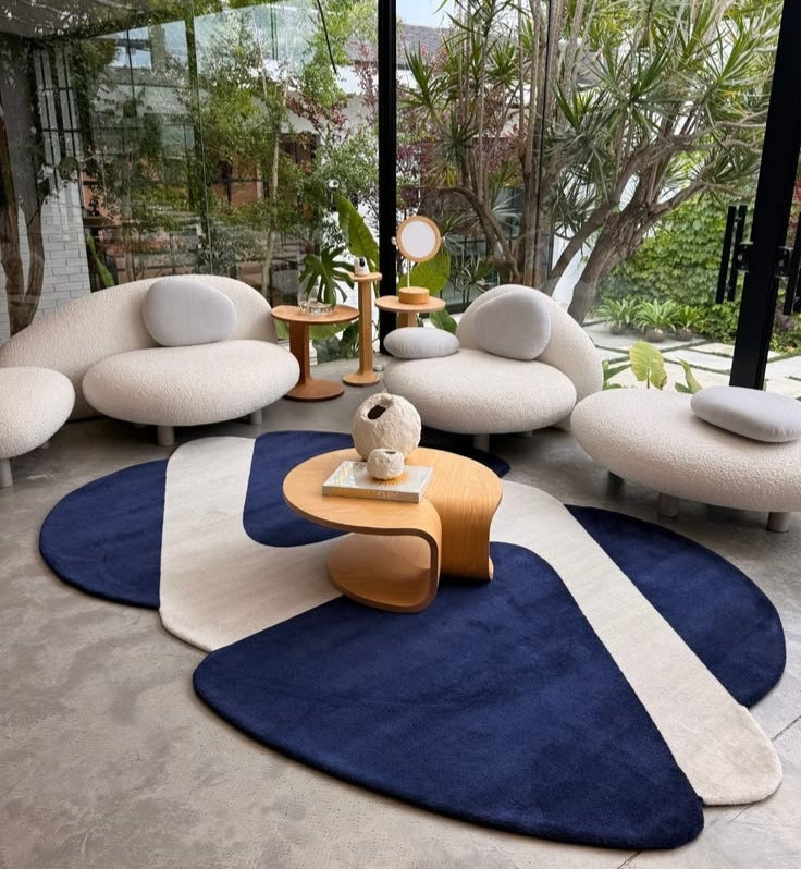 Divira Vivid Handmade Tufted Irregular Shaped Wool Carpet