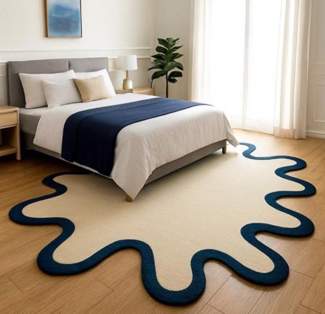 Trooster Mice Handmade Tufted Irregular Shaped Wool Carpet