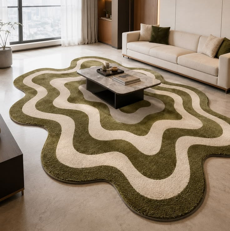 Mario Margo Handmade Tufted Irregular Shaped Wool Carpet