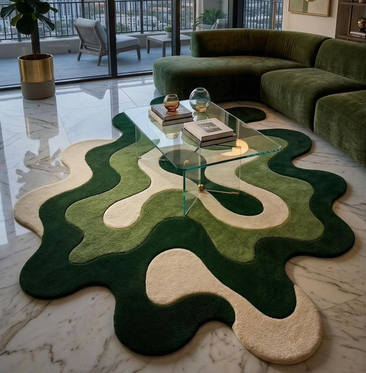 Beaver Creek Handmade Tufted Irregular Shaped Wool Carpet