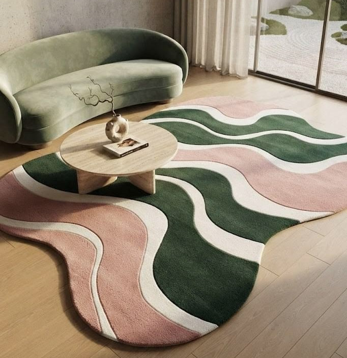 Vietnam Pure Handmade Tufted Irregular Shaped Wool Carpet