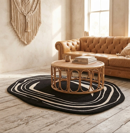 Western Gutour Handmade Tufted Irregular Shaped Wool Carpet