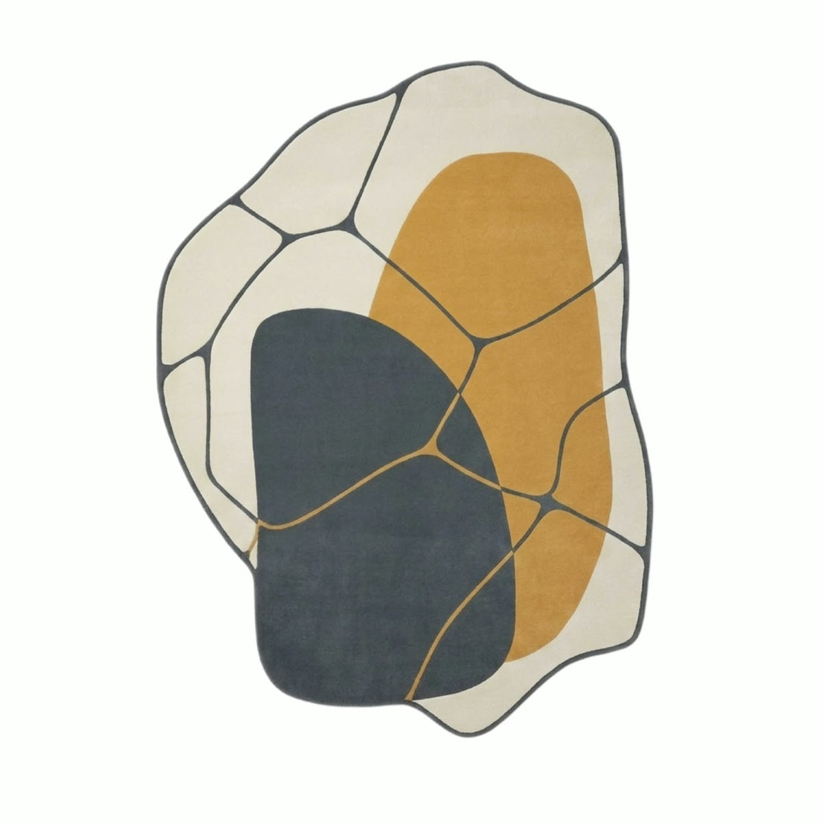 Duster Frost Handmade Tufted Irregular Shaped Wool Carpet