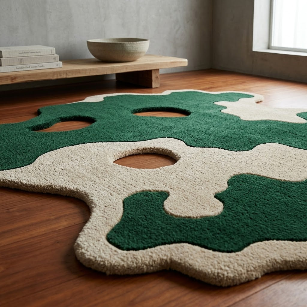 Heritage Shadow Handmade Tufted Irregular Shaped Wool Carpet
