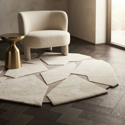 Marine Gloster Handmade Tufted Irregular Shaped Wool Carpet