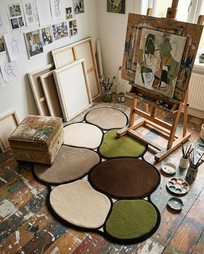 Sinetic Crysta Handmade Tufted Irregular Shaped Wool Carpet