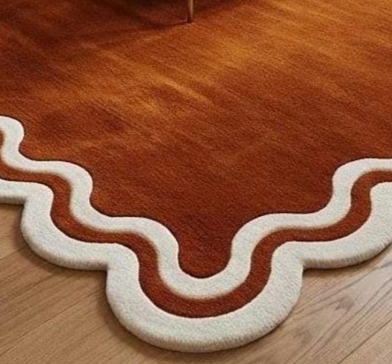 Crystal Hermani Handmade Tufted Irregular Shaped Wool Carpet