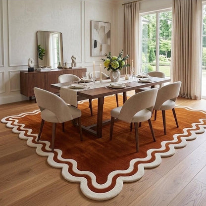 Crystal Hermani Handmade Tufted Irregular Shaped Wool Carpet