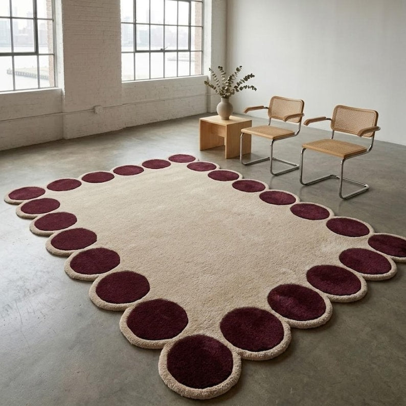 Jonathan Street Handmade Tufted Irregular Shaped Wool Carpet