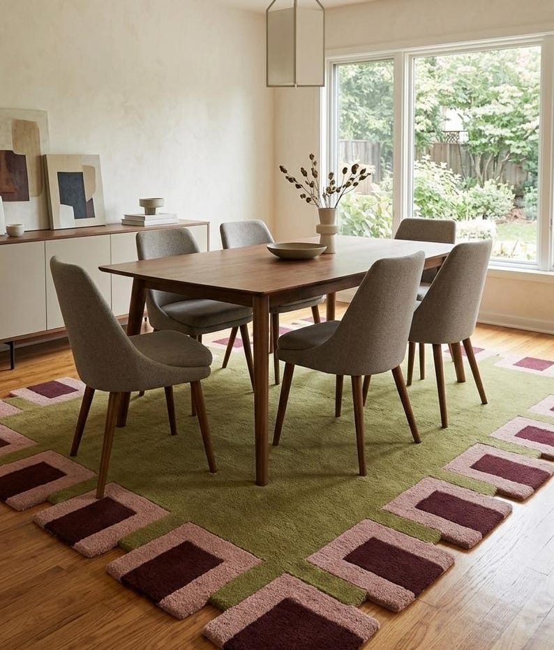 Dynamic Decor Handmade Tufted Irregular Shaped Wool Carpet