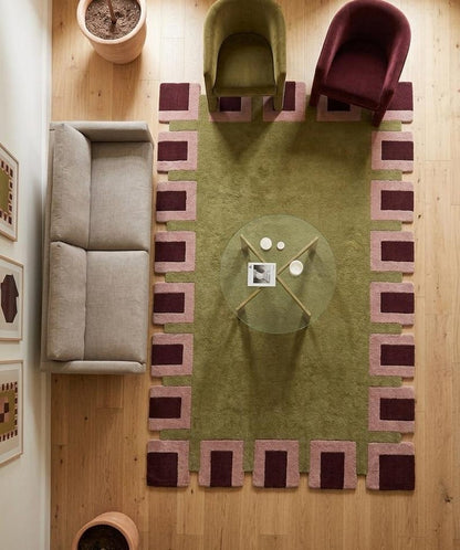 Dynamic Decor Handmade Tufted Irregular Shaped Wool Carpet