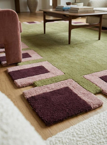 Dynamic Decor Handmade Tufted Irregular Shaped Wool Carpet