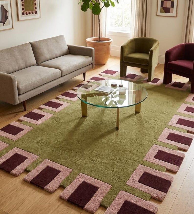 Dynamic Decor Handmade Tufted Irregular Shaped Wool Carpet