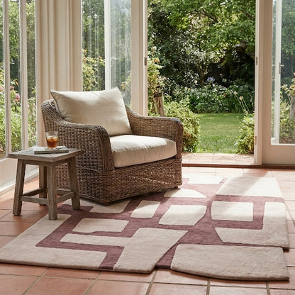 Qwerty Blowing Handmade Tufted Irregular Shaped Wool Carpet