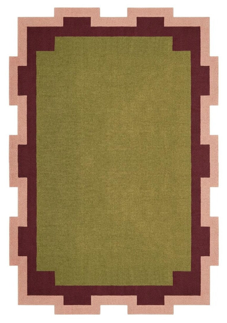 United Wave Handmade Tufted Irregular Shaped Wool Carpet