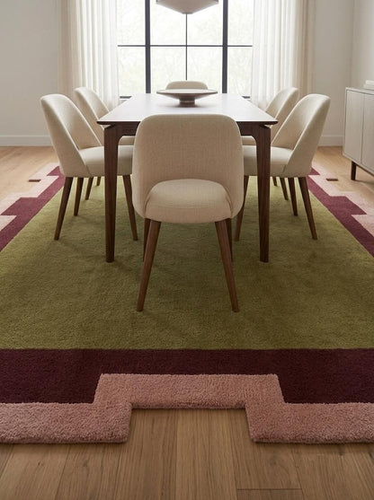 United Wave Handmade Tufted Irregular Shaped Wool Carpet