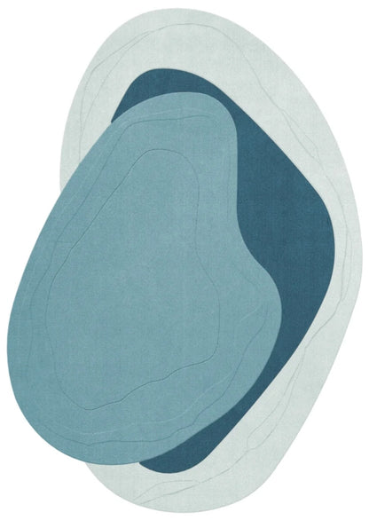 Oggy Neon Handmade Tufted Irregular Shaped Wool Carpet