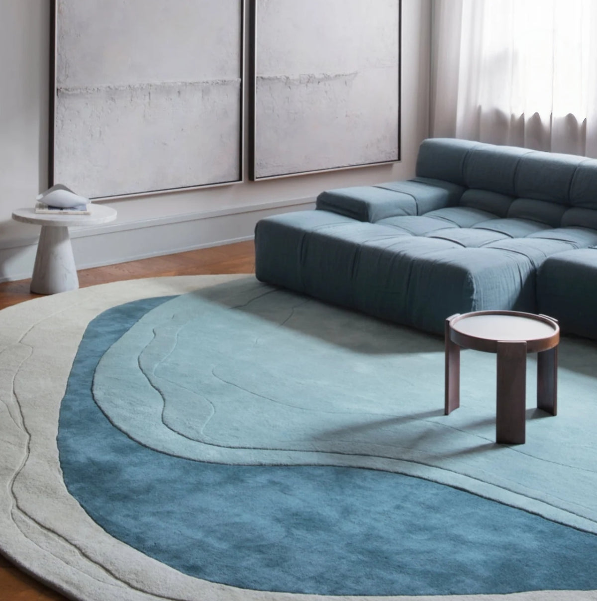 Oggy Neon Handmade Tufted Irregular Shaped Wool Carpet