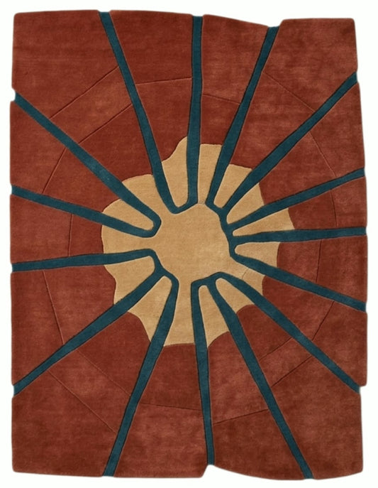 Italian Fusion Handmade Tufted Irregular Shaped Wool Carpet