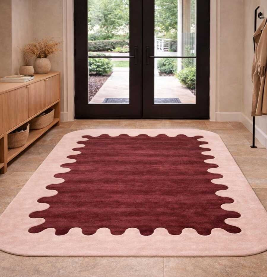 Ryzen Gloster Handmade Tufted Irregular Shaped Wool Carpet