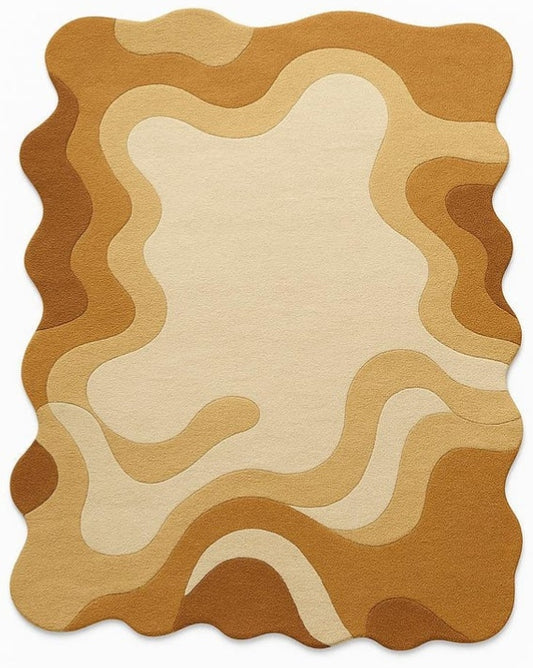 Navistara Unique Handmade Tufted Irregular Shaped Wool Carpet