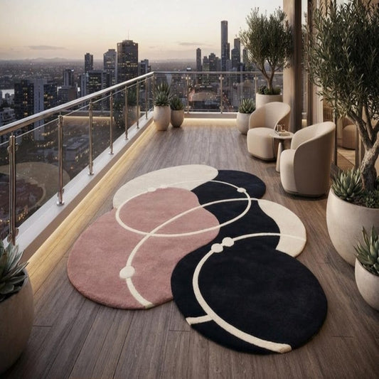 Crystal Puzzle Handmade Tufted Irregular Shaped Wool Carpet