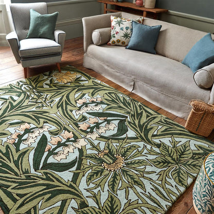 Arbour Leafy Greeny Handmade Tufted Wool Carpet - Floorshot