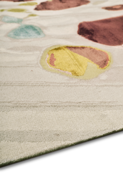 Oyster Stucco Handmade Tufted Wool Carpet - Corner