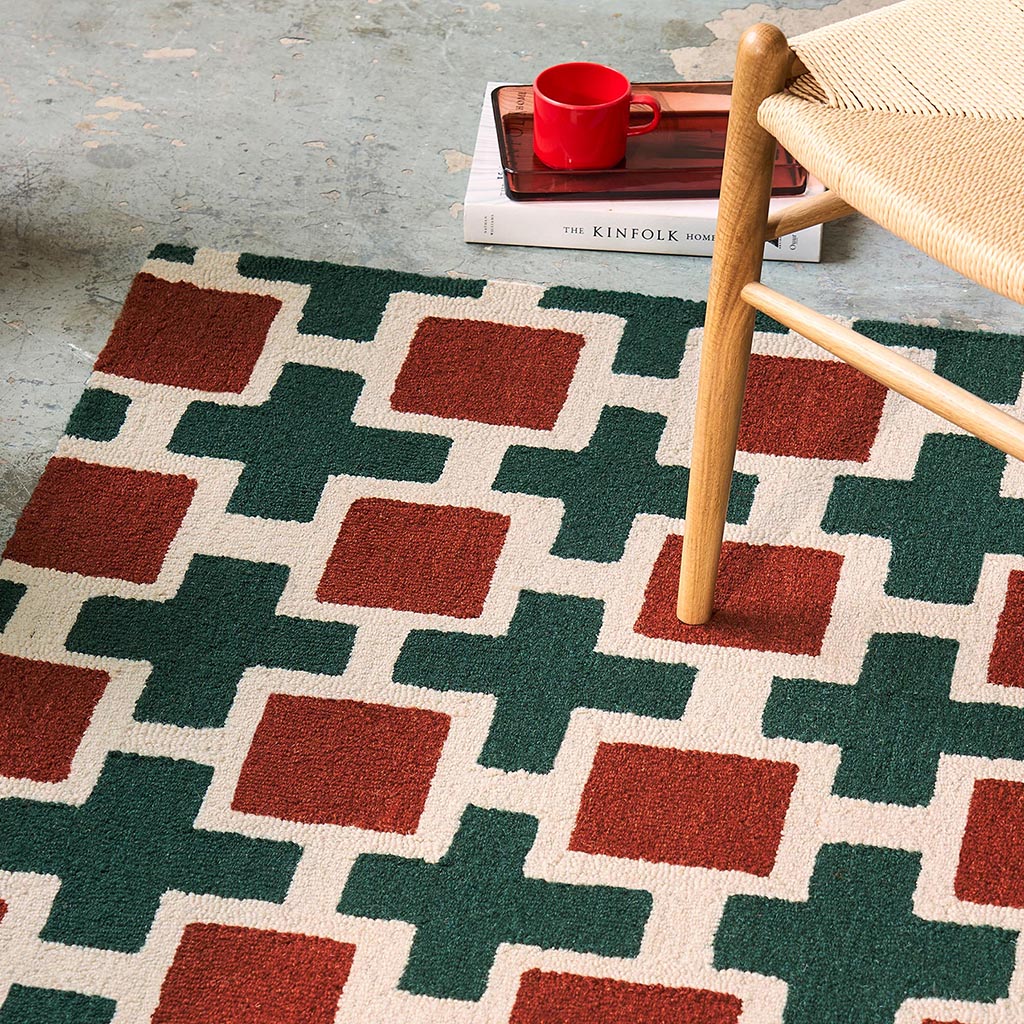 Hatch Rust Handmade Tufted Wool Carpet - Floorshot