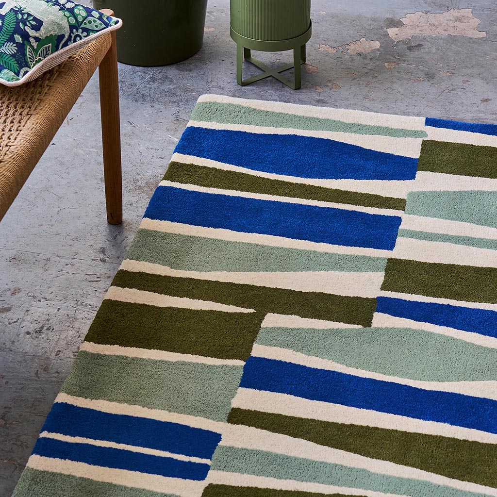 Huberto Striped Handmade Tufted Wool Carpet - Floorshot