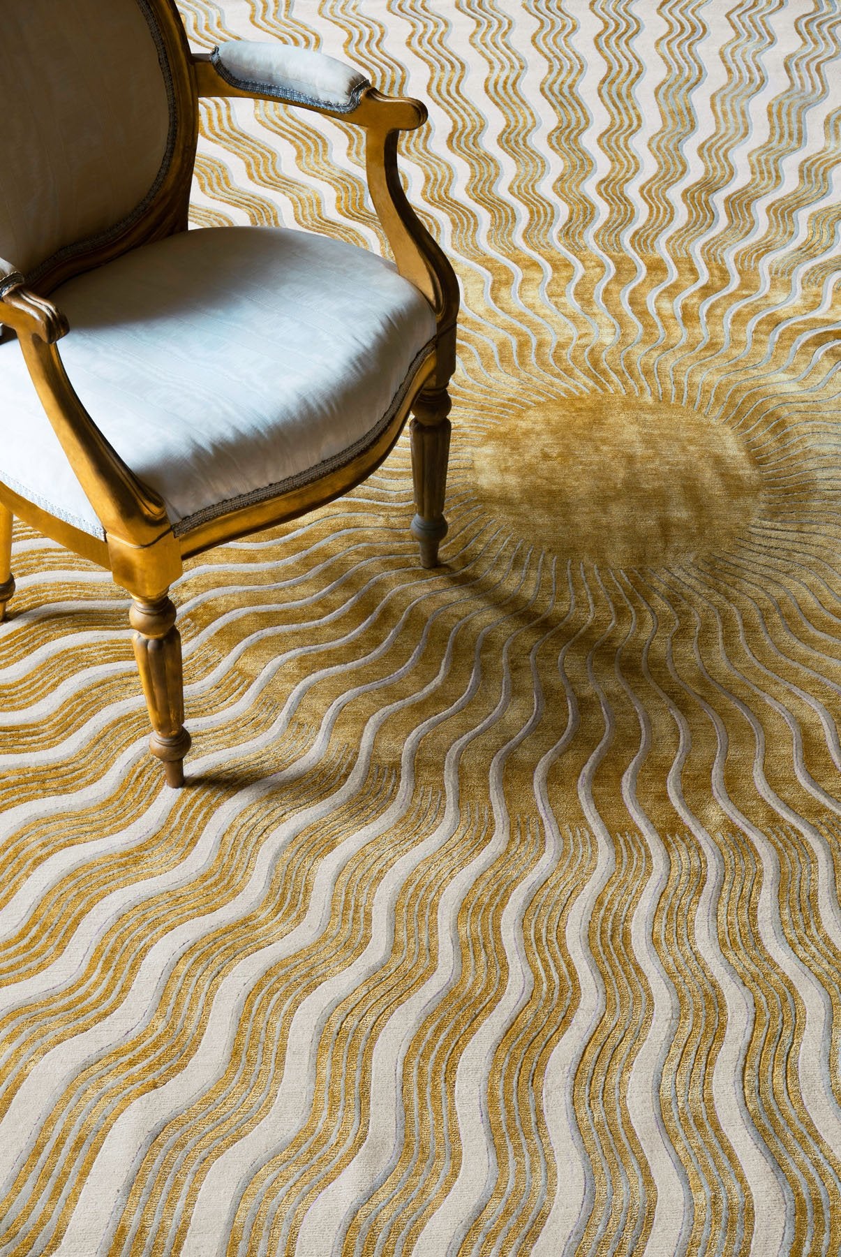 Sunray Gold Handmade Tufted Wool Carpet - Floorshot