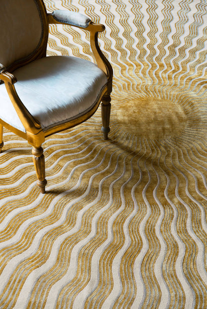 Sunray Gold Handmade Tufted Wool Carpet - Floorshot