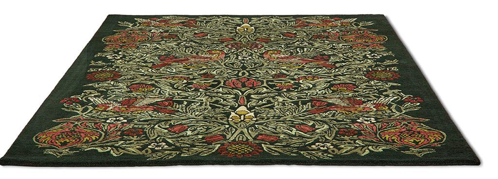 Trump Green Bird Handmade Tufted Wool Carpet - Floorshot