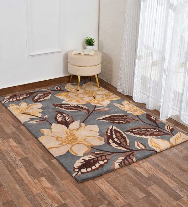 Ritz Floral Handmade Tufted Wool Carpet - Floorshot