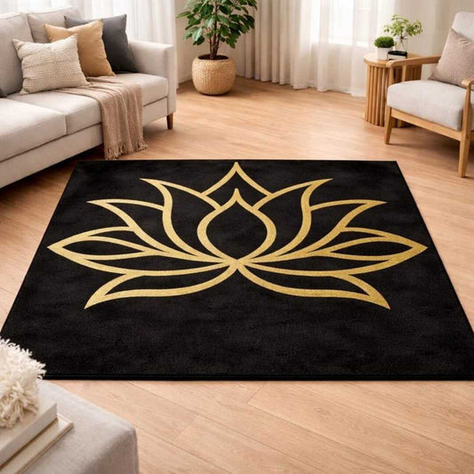 Turquoise Lotus Handmade Tufted Wool Carpet