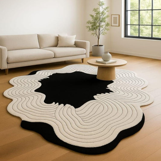 Qutton Furaine Handmade Tufted Irregular Shaped Wool Carpet