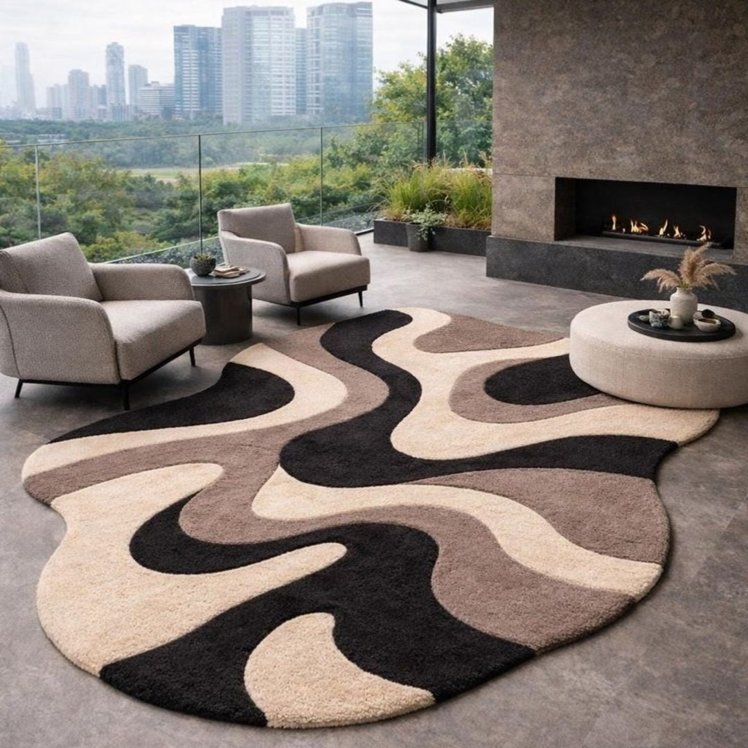 Jupiter Jackson Handmade Tufted Irregular Shaped Wool Carpet