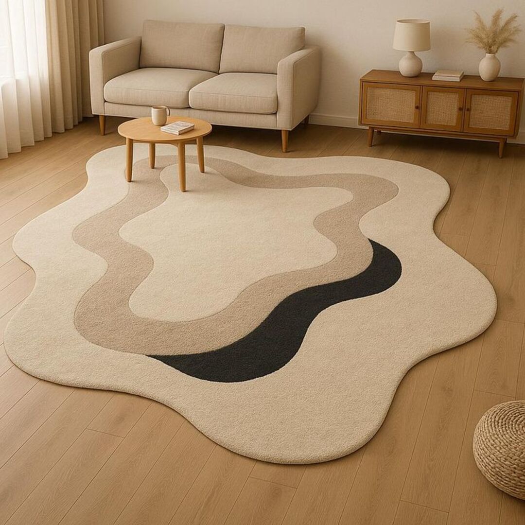 Sinetic Crysta Handmade Tufted Irregular Shaped Wool Carpet