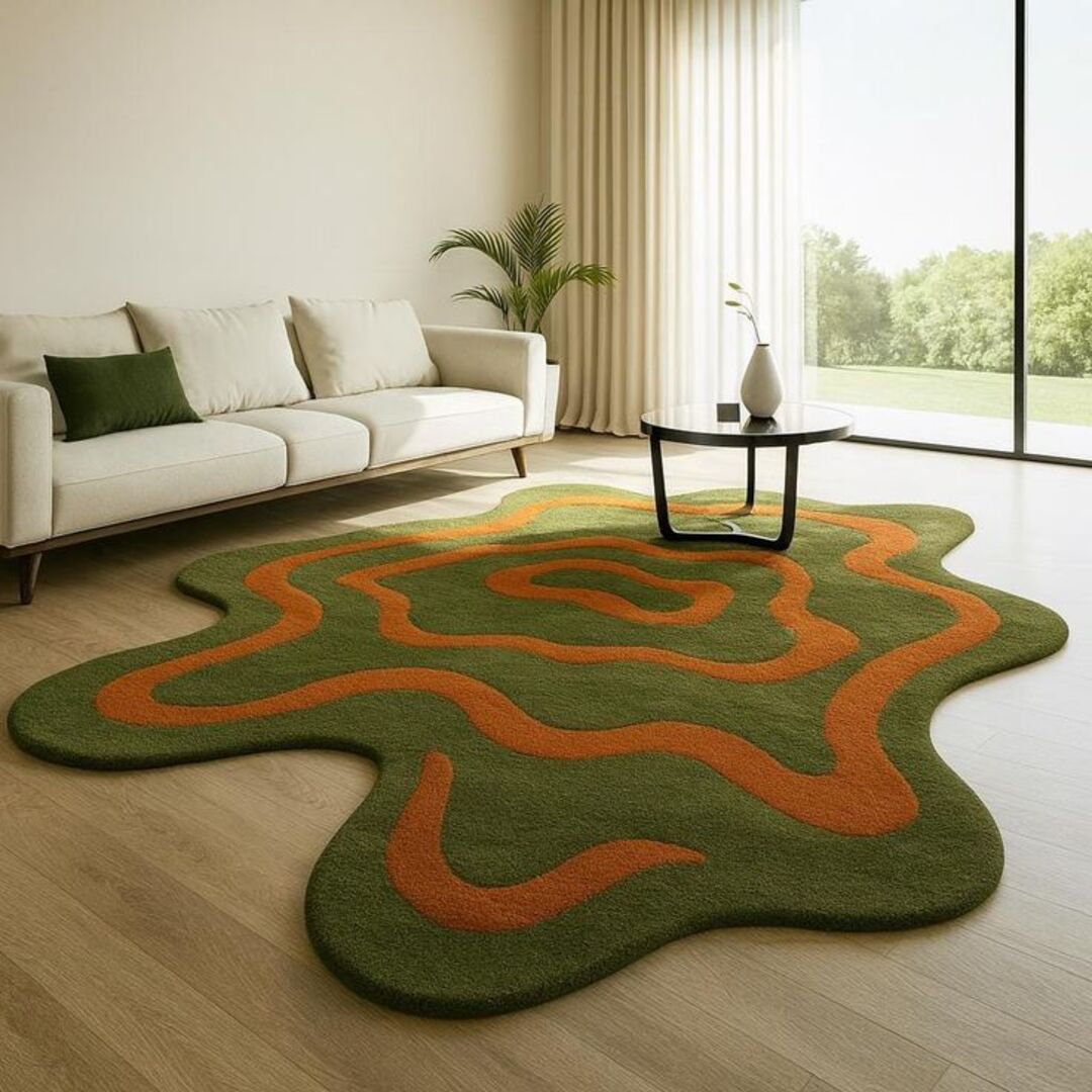 Western Gutour Handmade Tufted Irregular Shaped Wool Carpet