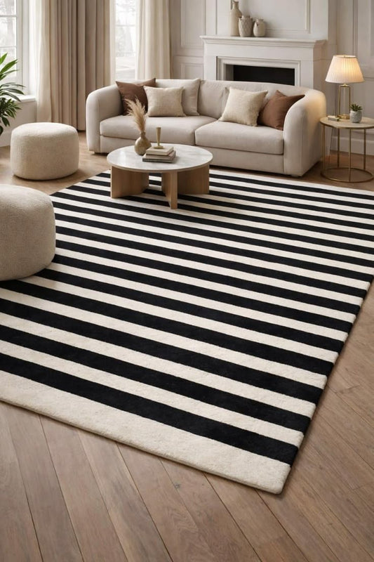 Crimson Dash Handmade Tufted Wool Carpet