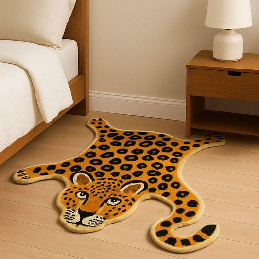 Tiger Kingdom Handmade Tufted Irregular Shaped Wool Carpet