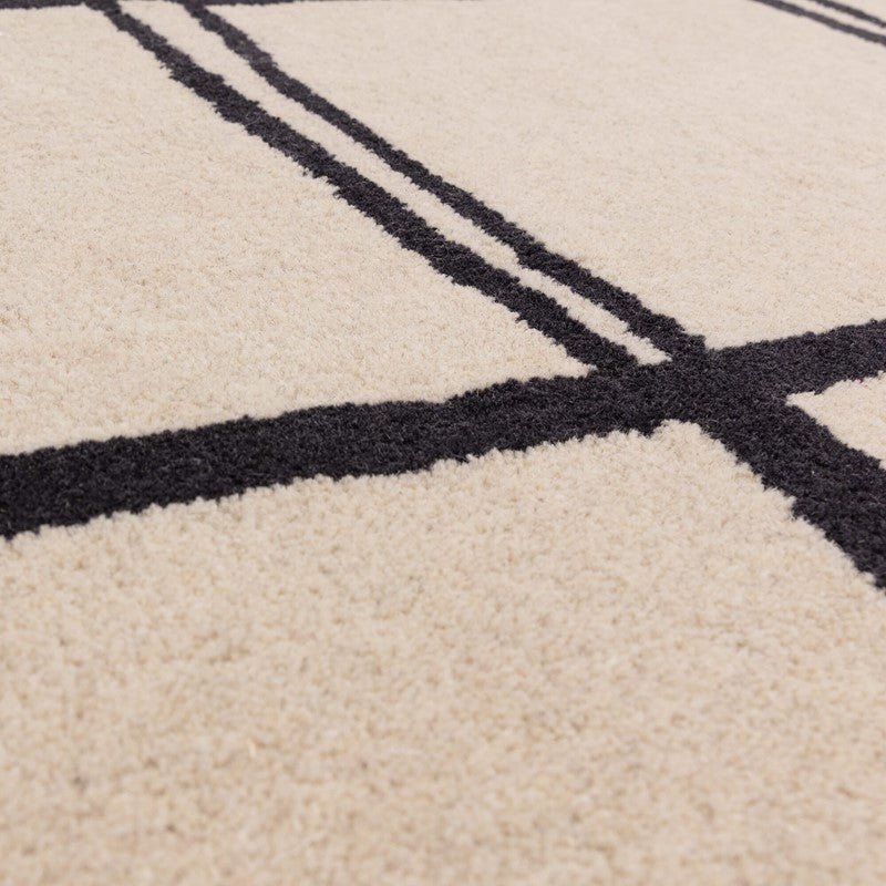 Albany Grid Handmade Tufted Wool Carpet - CloseUp
